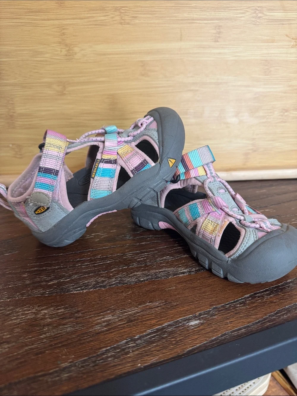 Keen Kids Pastel Multi-Stripe Pink Closed-Toe Sandals